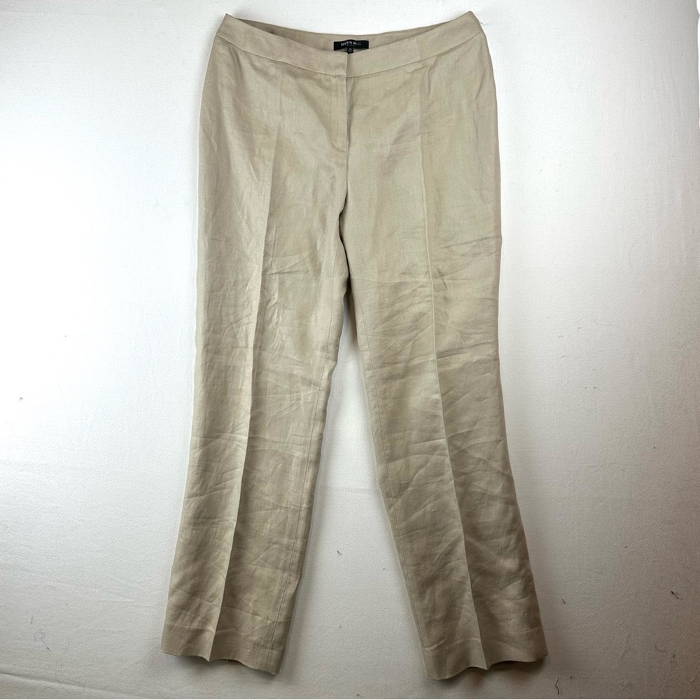 Lafayette 148 NY 100% Linen Flat Front Trouser Barrow Pant Office NWT